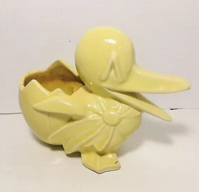 Vintage McCoy Pottery Yellow Duck & Egg Planter Painted 1940's • $17