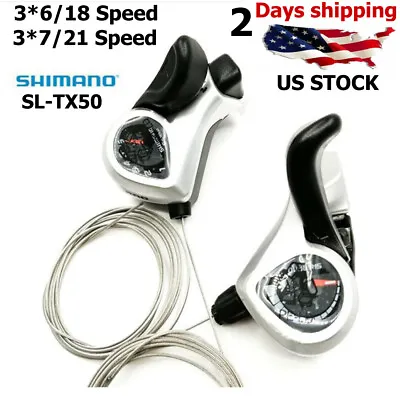 MTB Mountain Bike Trigger Gear Shifter Set Shimano SL-TX50 3/6/7/18/21 Speed US • $19