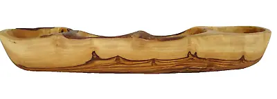 Selbrae House Olive Nut Crisp  Wood Snack Tray Bowl 40cm Natural • £26.99