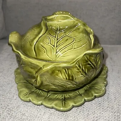 Vintage Holland Mold Cabbage Bowl With Lid And Underplate 70’s • $24.99