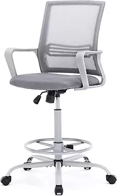 Drafting Chair - Tall Standing Office Desk Chair With Adjustable Foot Ring Chai • $133.03