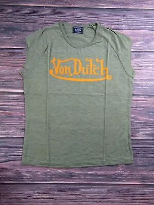Von Dutch NEW Womens Large Green Short Sleeve Raglan Tee T Shirt Top • $12.99