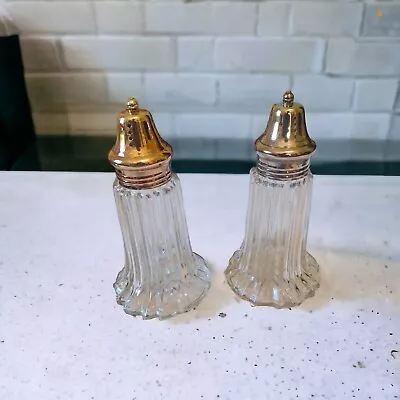 Vintage Leonard Crystal SilverPlated 6 Inch Tall Salt Pepper Shakers MCM  • $14.75