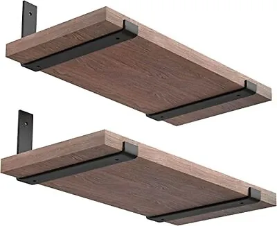 Shelf Bracket 12 Inches Heavy Duty Floating Shelves Brackets Black Metal J • $25.90