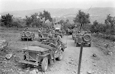 WW2 Photo WWII US Army 10th Mountain Division Jeeps And Trucks Italy 1944 / 1391 • $6.49