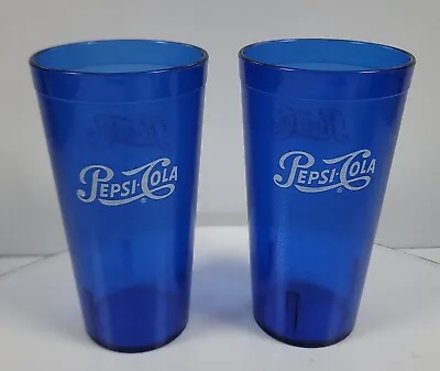 Vintage Pepsi-Cola Restaurant Cups ~ Blue ~ Carlisle #5220 ~ Lot Of 2 • $6.99