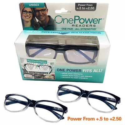 One Power Reading Glasses Readers Auto Focus Presbyopi Adjustable 0.5-2.5 Unisex • $17.59