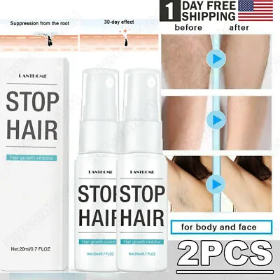 $13.35 • Buy 2×Hair Removal Spray Natural Painless Permanent Depilatory Cream Stop HairGrowth