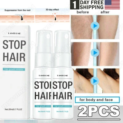 $13.35 • Buy 2×Hair Removal Spray Natural Painless Permanent Depilatory Cream Stop HairGrowth