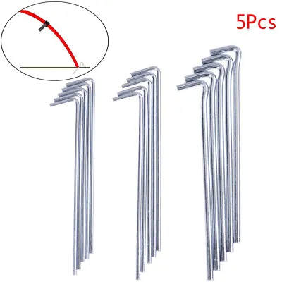 5 Pcs Alloy Tent Stakes Pegs Heavy Duty Nail Head Solid Steel Metal  ATWR • $3.56