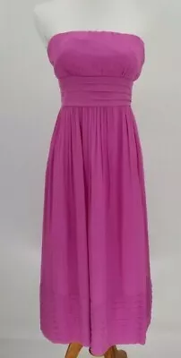 J Crew Size 2 Juliet Silk Chiffon Strapless Dress Light Berry Pink Sample • $37.99