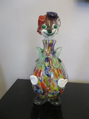 Vintage Hand Blown  Murano  Art Glass Clown 11-1/2  Decanter With Stopper • $99.99