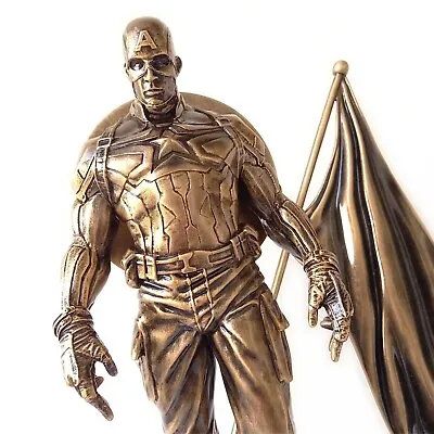 Captain America Figurine Statue Full Figure Bronze Marvel Avengers Superhero • £74.99