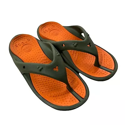 Disney Mickey Mouse Cut Out Crocs Adult Green Orange Sandals Mens 8 Womens 10 • $19.99