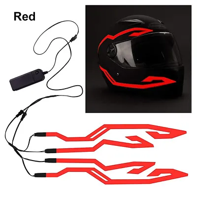 LED Light Strip Motorcycle Helmet Night Riding Signal Flashing Warning Light Bar • $12.93