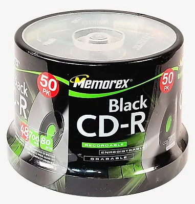 Memorex Recordable CD-R Black 700MB 80 Minute 50 Pack Factory Sealed • $44.95