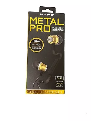 New Hype Metal Pro Heands Free Earphones In Line Mic  • $19.95