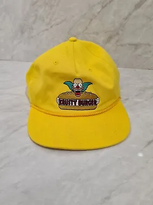 Vans X The Simpsons Adult Krusty Burger Embroidered Rope Snapback Cap Hat Yellow • £29.99