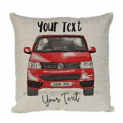 Personalised Cushion Transporter VW T5 Campervan Motor Home Camper Van Cushion • £17.99