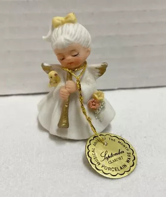 Vintage Napco Miniature Angel Girl Of The Month Figurine Bone China  September • $18