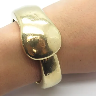 Gold-Tone Steven Vaubel Wide Heavy Adjustable Bracelet 6.75  • $834.99