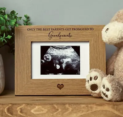 The Best Parents Get Promoted To Grandparents Baby Scan Frame FWINS-1 • £12.99