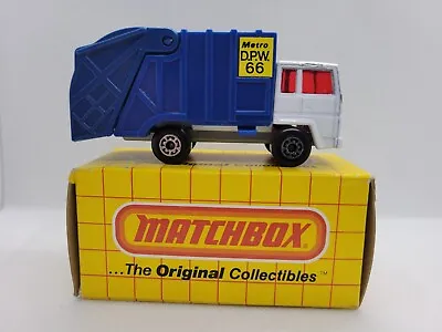 Matchbox MB36 Superfast Garbage Refuse Truck 1984 Metro D.P.W. 66 1/86 Scale • $7.87
