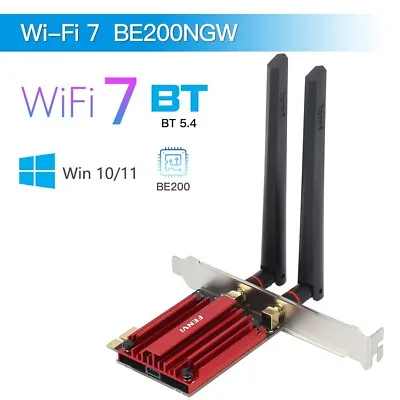 FV-BE200 WiFi 7 Intel BE200 WiFi Card Tri Band BT 5.4 Desktop PCI-E WiFi Adapter • $33.99