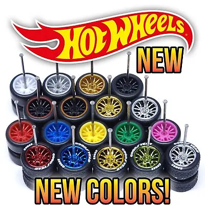 1/64 Scale 15 SPOKE Real Rider Wheels Rims Tires Set For Hot Wheels • $2.99