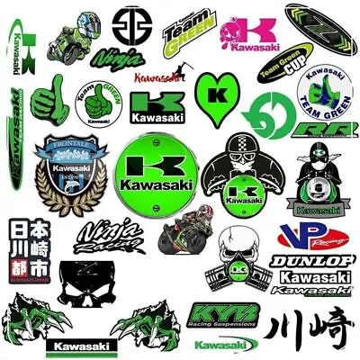 Lot Set Of 40 Motorcycle Stickers Decal Racing ATV Car Dirtbike UTV For Kawasaki • £6.98