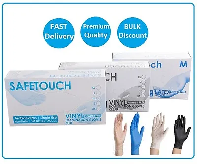 Medical Grade Disposable Latex Nitrile Or Vinyl Gloves  Powder Free - 100 Boxed • £6.99