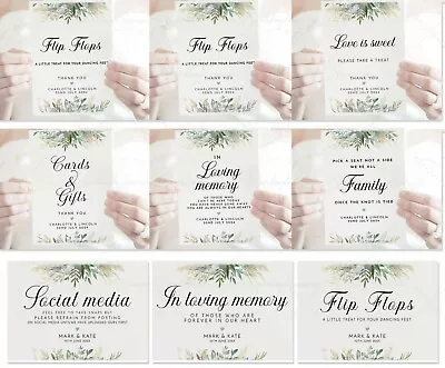 Personalised Wedding Party Signs Guest Book Social Media Love Is Sweet Foliage 1 • £3.99