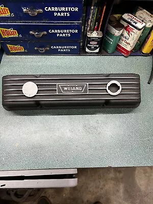 1 Weiand NOS Black Crinkled Valve Cover Chevelle Valve Cover SBC 283-350 • $50