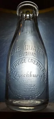 Lynchburg Quality Dairy Milk Bottle Rare Small Farm Vintage Embossed Quart Tn Va • $39.99
