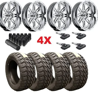 18 Chrome Fuel Wheels Rims Tires 33 12.50 18 Six 6 Lug Off Road Mud Terrain • $2698