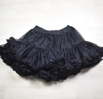 1960s Sam’s Square Dance Nylon Petticoat Black Short 19  Length VTG • $34.88