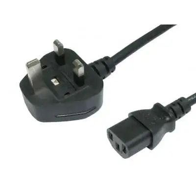£4.79 • Buy 0.5m IEC Kettle Lead Power Cable 3 Pin UK Plug PC Monitor C13 Cord Black