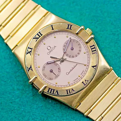 OMEGA Constellation 398.0873 Champagne Dial 18K Solid Gold Quartz Day Date • $6492.56