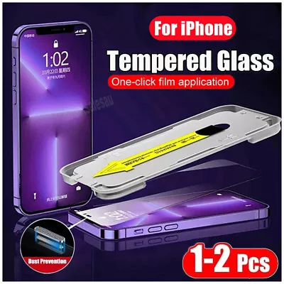 IPhone 15 14 13 12 11 Pro XS Max XR Tempered Glass Screen Protector Easy Install • $8.95