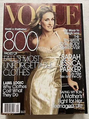 Vogue Magazine Fall September 2005 Sex And The City - Sarah Jessica Parker Cover • $35