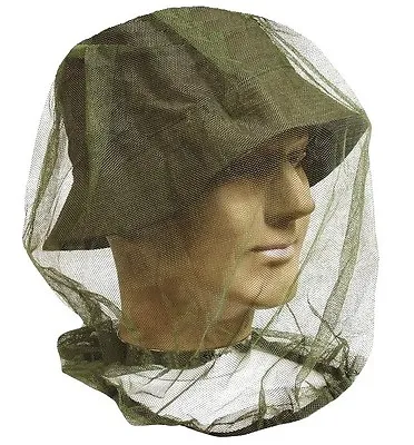 MOSQUITO NATO HEAD NET Insect Midge Cover Hat Camping Fishing Plus Stuff Sack • £5.16