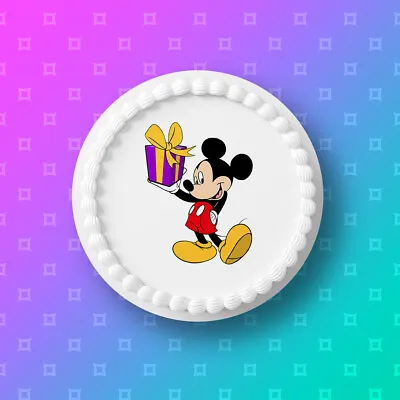 Mickey Mouse Pre-cut Edible Icing Cake Topper Or Ribbon 03 • £5.45