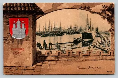 UDB Germany Postcard Hamburg Hafen (harbor) 1904 -1905 View Of Sailing Ships  • £6.18