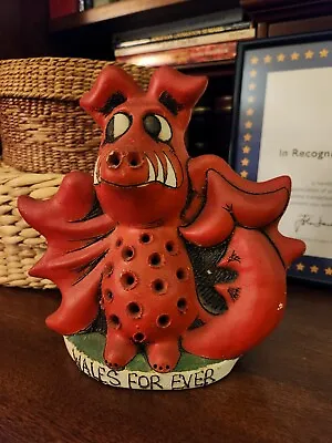 Vintage John Hughes WALES FOREVER RED DRAGON Pottery Clay Grogg Figure Welsh • $63.99