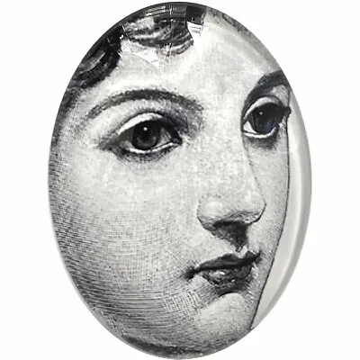 $0.99 • Buy Victorian Womans Face Vintage Illustration Jewelry Supplies Cabochon Fornasetti