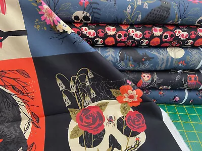 Dashwood Forest Whispers Cotton Fabric By 1/4M* Or Panel Gothic Halloween  Skull • £3.50