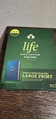 NLT Life Application Study Bible Third Edition Large Print (LeatherLike Teal Blu • $97.72