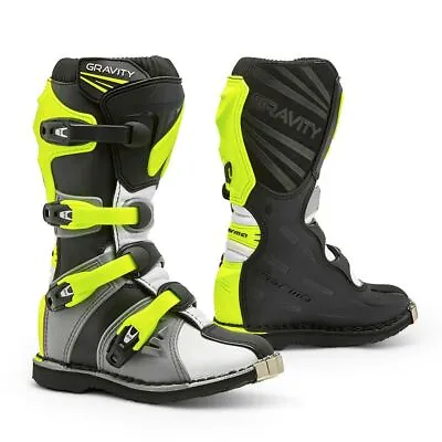 Motorcycle Boots | Forma Gravity Youth Motocross Kids Mx Riding Neon Gray Tech • $99