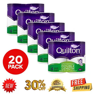 $39.99 • Buy New 5 X Quilton 3-Ply Double Length Toilet Paper Rolls 4pk