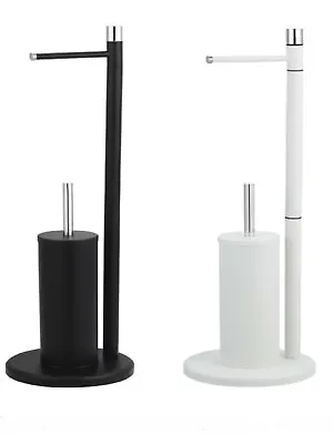 $42.80 • Buy New Toilet Brush & Toilet Paper Roll Holder Stand Set Stainless Steel